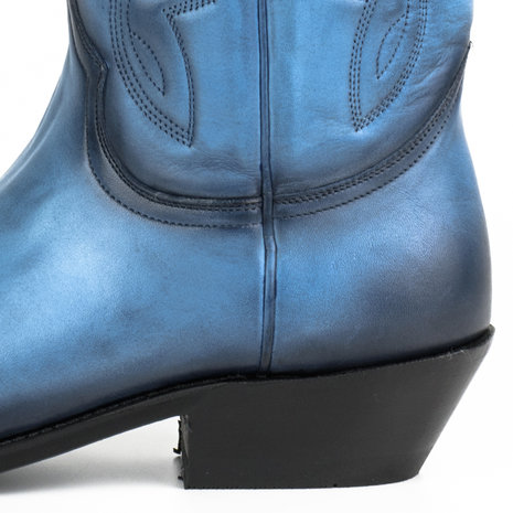 Mayura Boots 1920 Blue/ Pointed Cowboy Western Line Dance Ladies Men Boots Slanted Heel Genuine Leather