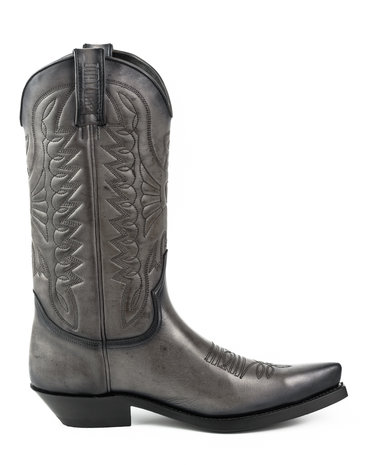 Mayura Boots 1920 Grey/ Pointed Cowboy Western Line Dance Ladies Men Boots Slanted Heel Genuine Leather