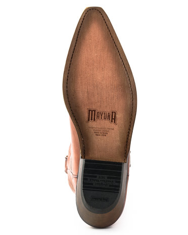 Mayura Boots 1920 Cognac/ Pointed Cowboy Western Line Dance Ladies Men Boots Slanted Heel Genuine Leather
