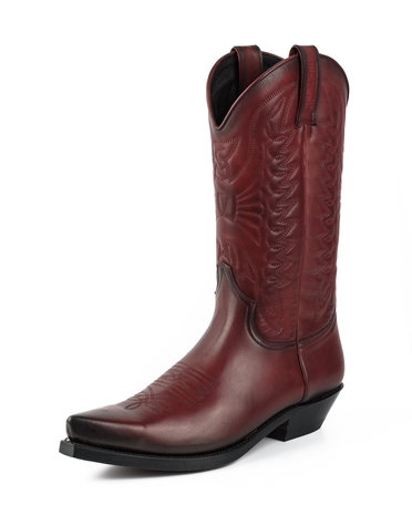 Mayura Boots 1920 Bordeaux/ Pointed Cowboy Western Line Dance Ladies Men Boots Slanted Heel Genuine Leather