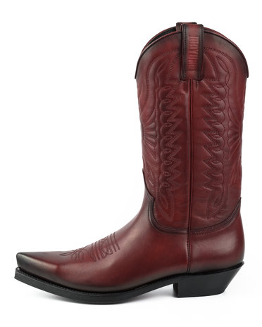 Mayura Boots 1920 Bordeaux/ Pointed Cowboy Western Line Dance Ladies Men Boots Slanted Heel Genuine Leather