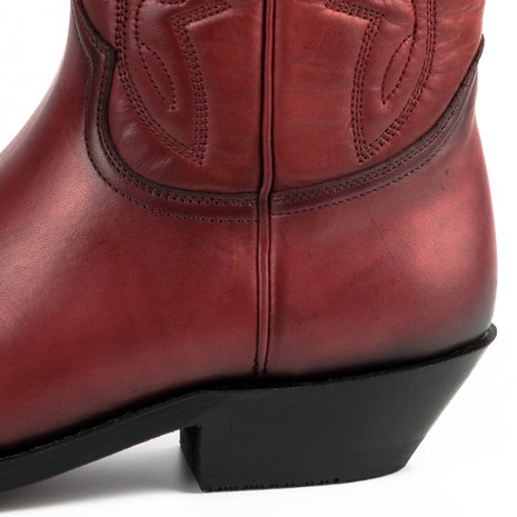 Mayura Boots 1920 Red/ Pointed Cowboy Western Line Dance Ladies Men Boots Slanted Heel Genuine Leather