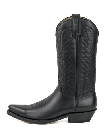 Mayura Boots 1920 Zwart/ Spitse Cowboy Western Line Dance Dames Heren Laarzen Schuine Hak Echt Leer Zijkant