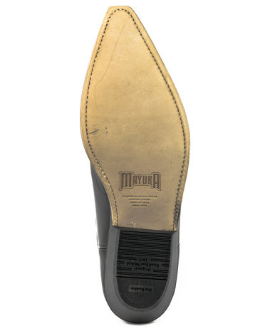 Mayura Boots 1920 Zwart/ Spitse Cowboy Western Line Dance Dames Heren Laarzen Schuine Hak Echt Leer Zool