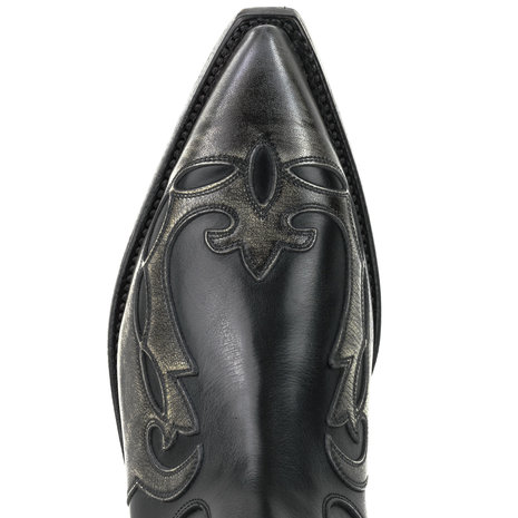 Mayura Boots Thor 1931 Black/ Pointed Western Men Ankle Boot Slanted Heel Elastic Closure Vintage Look