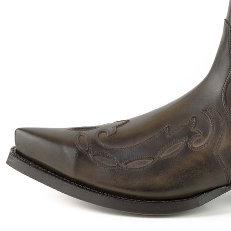 Mayura Boots Austin 1931 Dark Brown/ Pointed Western Men Ladies Ankle Boot Slanted Heel Elastic Closure Vintage Look