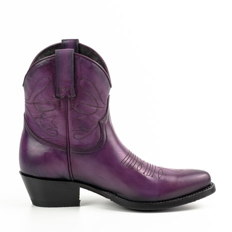 Mayura Boots 2374 Vintage Purple/ Ladies Cowboy Fashion Ankle Boot Pointed Nose Western Heel Genuine Leather