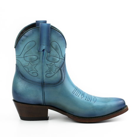 Mayura Boots 2374 Turquoise Vintage/ Women Cowboy Fashion Ankle Boot Pointed Toe Western Heel Genuine Leather