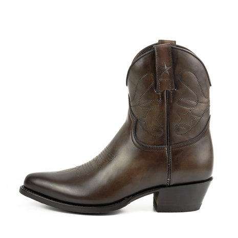 Mayura Boots 2374 Vintage Dark Brown/ Women Cowboy Fashion Ankle Boot Pointed Toe Western Heel Genuine Leather