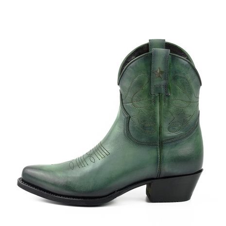 Mayura Boots 2374 Green Vintage/ Women Cowboy Fashion Ankle Boot Pointed Toe Western Heel Genuine Leather