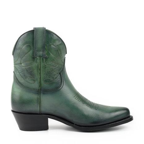 Mayura Boots 2374 Green Vintage/ Women Cowboy Fashion Ankle Boot Pointed Toe Western Heel Genuine Leather