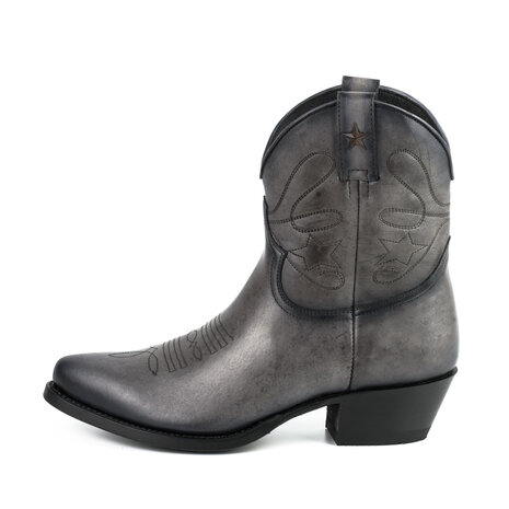 Mayura Boots 2374 Vintage Grey/ Women Cowboy Fashion Ankle Boot Pointed Toe Western Heel Genuine Leather