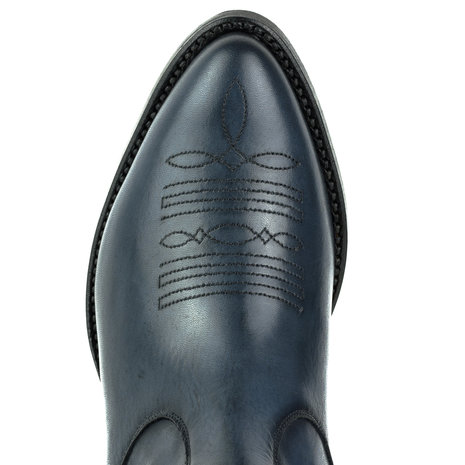 Mayura Boots Marilyn 2487 Marine Blue/ Ladies Cowboy Western Fashion Ankle Boots Pointed Toe Slanting Heel Elastic Closure Genuine Leather
