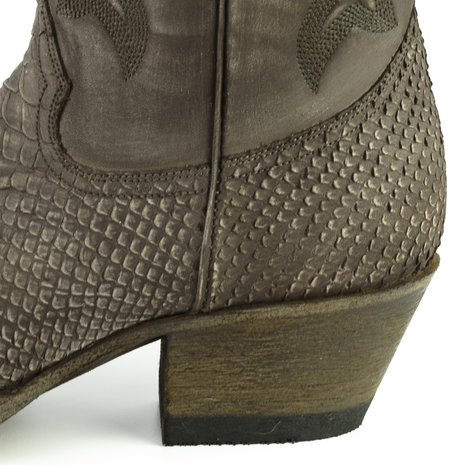 Mayura Boots Alabama 2524 Testa Lavado- Brown Women Western Boot Python Print Pointed Toe 5 cm Heel High Shaft Genuine Leather