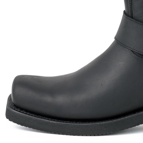 Mayura Boots 1501 Black/ Biker Western Boots Men Square Toe Oil-Resistant Rubber Sole Calfskin
