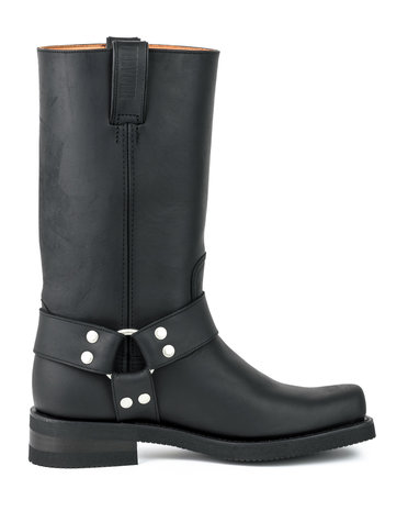 Mayura Boots 1501 Black/ Biker Western Boots Men Square Toe Oil-Resistant Rubber Sole Calfskin