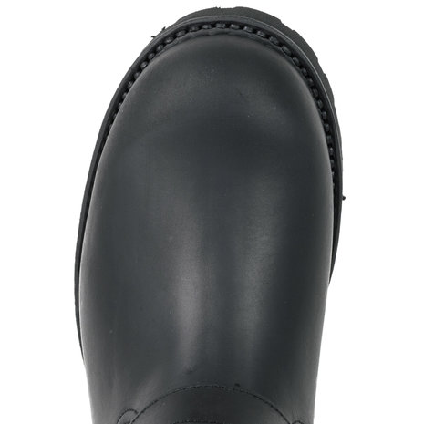 Mayura Boots 18 Black/ Biker Ladies Men Motorcycle Boots Round Toe Oil Resistant Sole Genuine leather