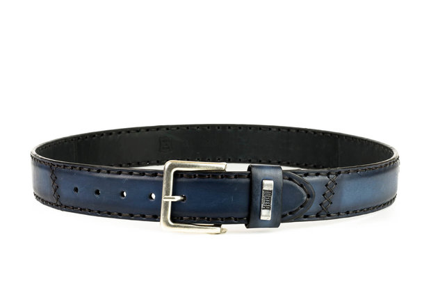 Mayura Belt 925 Blue Cowboy Western 4 cm Wide Jeans Belt Changeable Buckle Smooth Leather