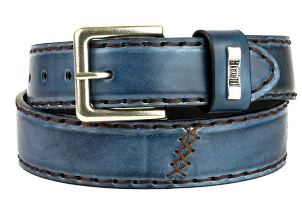 Mayura Belt 925 Jeans Blue Cowboy Western 4 cm Wide Jeans Belt Changeable Buckle Smooth Leather