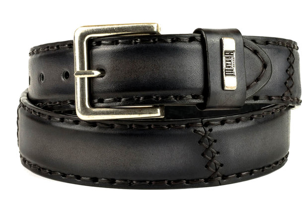 Mayura Belt 925 Anthracite Cowboy Western 4 cm Wide Jeans Belt Changeable Buckle Smooth Leather