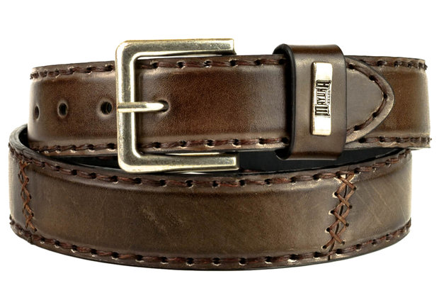 Mayura Belt 925 Brown Cowboy Western 4 cm Wide Jeans Belt Changeable Buckle Smooth Leather