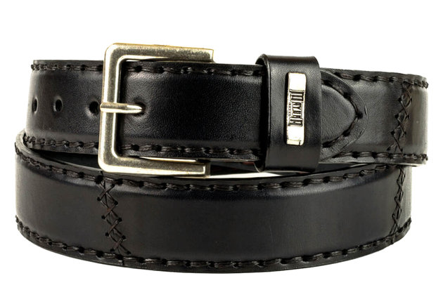 Mayura Belt 925 Negro Cowboy Western 4 cm Wide Jeans Belt Changeable Buckle Smooth Leather