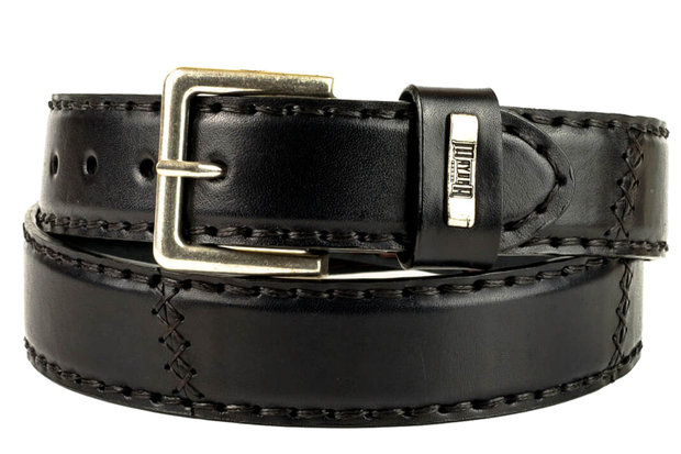 Mayura Belt 925 Negro Cowboy Western 4 cm Wide Jeans Belt Changeable Buckle Smooth Leather