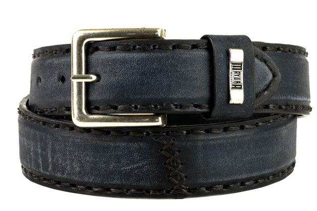 Mayura Belt 925 Vintage Black Cowboy Western 4 cm Wide Jeans Belt Changeable Buckle Smooth Leather