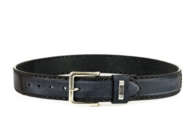 Mayura Belt 925 Vintage Black Cowboy Western 4 cm Wide Jeans Belt Changeable Buckle Smooth Leather