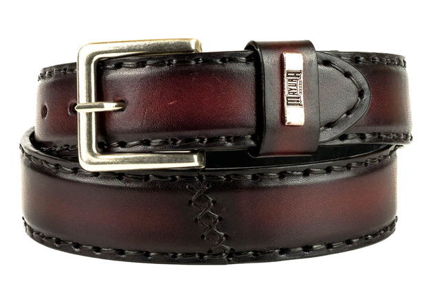 Mayura Belt 925 Bordeaux Red Cowboy Western 4 cm Wide Jeans Belt Changeable Buckle Smooth Leather