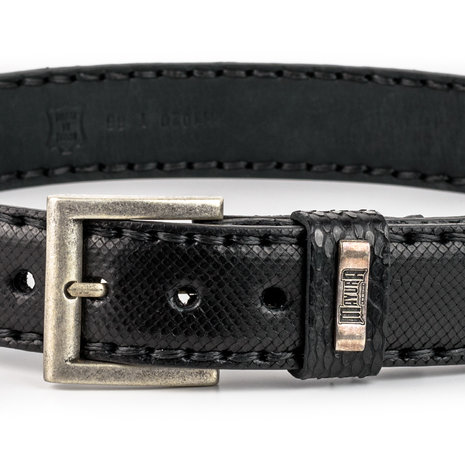 Mayura Belt 1020 Black Python 4cm Wide Removable Buckle