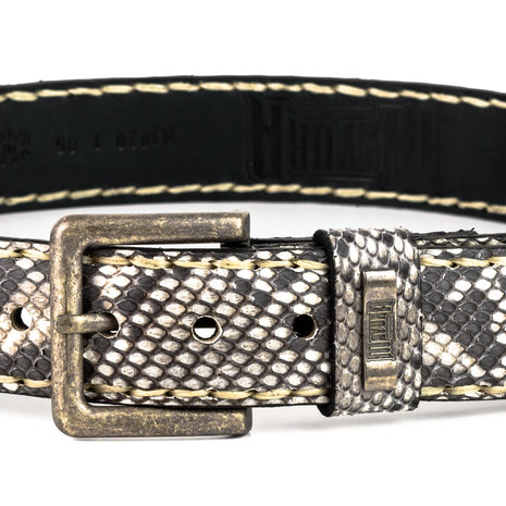 Mayura Belt 1020 White Natural Python 4cm Wide Removable Buckle