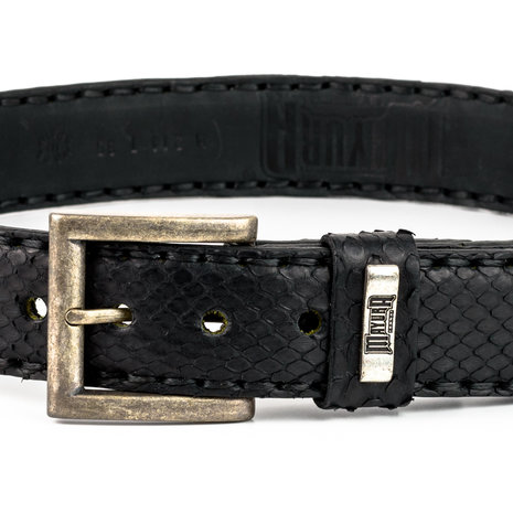 Mayura Belt 214 Black Crocodile Python 4cm Wide Removable Buckle