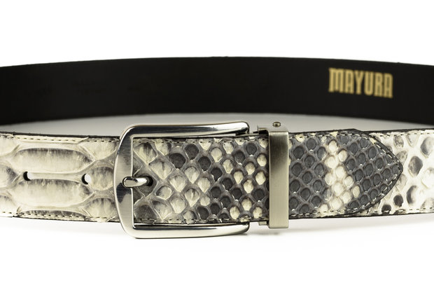 Mayura Belt 810P Natural White Python 3.5cm Wide Removable Buckle