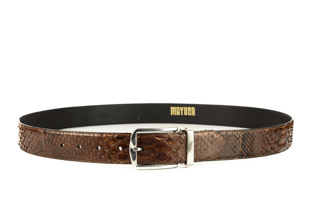 Genuine Python Snake leather Belt exotic reversible to black removable buckle 
