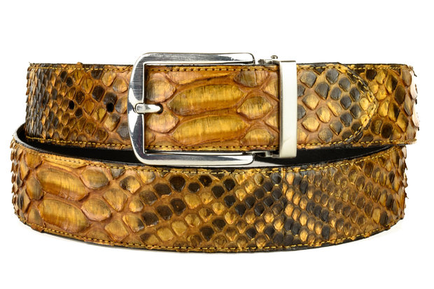 Mayura Belt 810P Whiskey Python 3.5cm Wide Removable Buckle