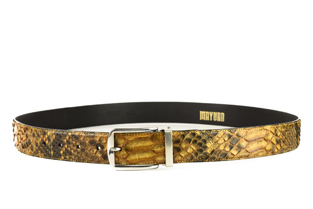 Mayura Belt 810P Whiskey Python 3.5cm Wide Removable Buckle