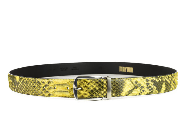 Mayura Belt 810P Yellow Python 3.5cm Wide Removable Buckle