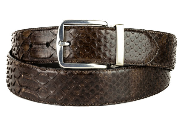 Mayura Belt 810P Brown Python 3.5cm Wide Removable Buckle