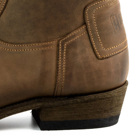 Mayura Boots 05 Bruin/ Biker Western Heren Enkellaars Vierkante Neus Rits Sluiting Detail Hak 4 cm