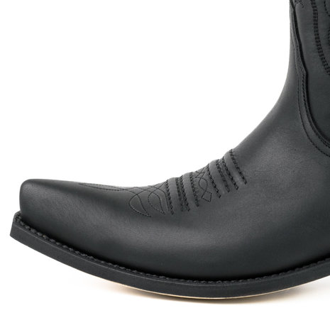 Mayura Boots 20 Zwart/ Unisex Cowboy Western Laarzen Spitse Neus Schuine Hak Sierstikel Wreef Waxed Leer Stiksel NeusMayura Boo