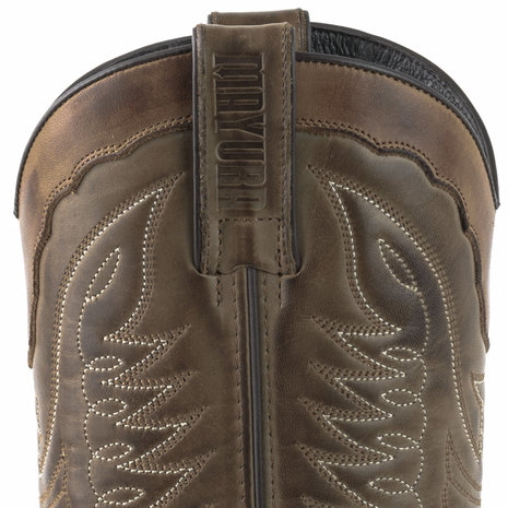 Mayura Boots 17 Taupe/ Men Women Cowboy Western Boots Pointed Toe Slanted Heel Waxed Leather