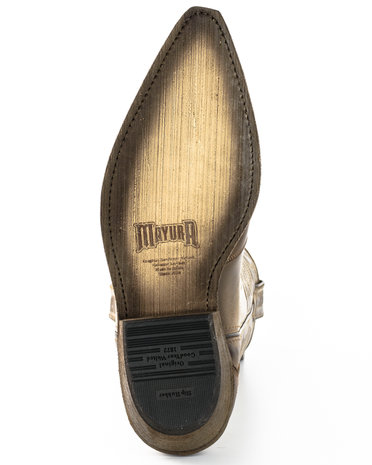 Mayura Boots 17 Taupe/ Men Women Cowboy Western Boots Pointed Toe Slanted Heel Waxed Leather