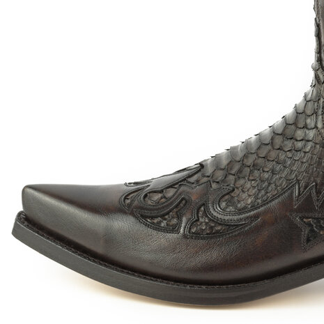 Mayura Boots 1935 Bruin/ Bruin Python Spitse Cowboy Western Laarzen Schuine Hak Rechte Schacht Treklussen Goodyear Welted Neus