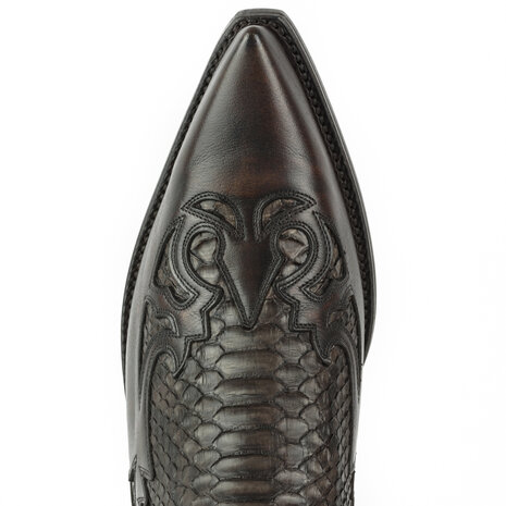 Mayura Boots 1935 Bruin/ Bruin Python Spitse Cowboy Western Laarzen Schuine Hak Rechte Schacht Treklussen Goodyear Welted Boven