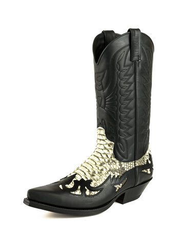 Mayura-Boots-1935-C-MEX-Black-With-Naturel-Python-Gentlemen-Pointed-Cowboy-Boots-side