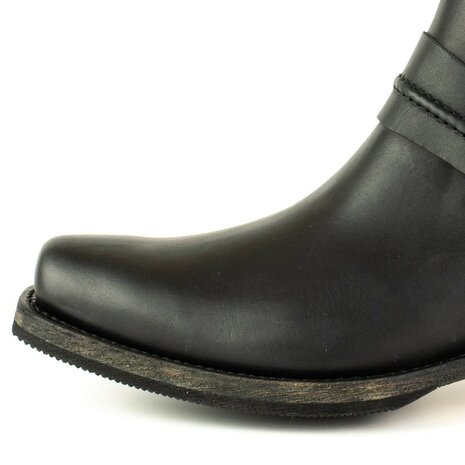 Mayura Boots 1444 Brown/ Biker Cowboy Western Ankle Boot Men women Square Toe Fixed Spur Elastic Closure Vintage oiled Leather 