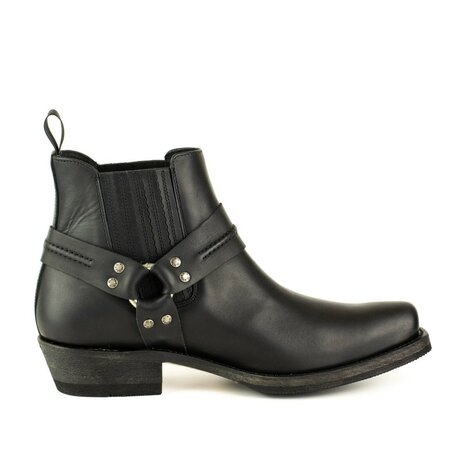Mayura Boots 1444 Brown/ Biker Cowboy Western Ankle Boot Men women Square Toe Fixed Spur Elastic Closure Vintage oiled Leather