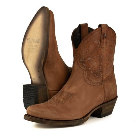 Mayura-Boots-2374-Cognac-Lavado-Dames-Cowboy-fashion-Enkellaars-Spitse-Neus-Western-Hak-Paar