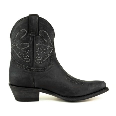 Mayura-Boots-2374-Zwart-Lavado-Dames-Cowboy-fashion-Enkellaars-Spitse-Neus-Western-Hak
